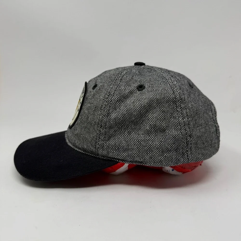 KNP All Time High Fox Patch Hat Mens Gray Black Strapback‎